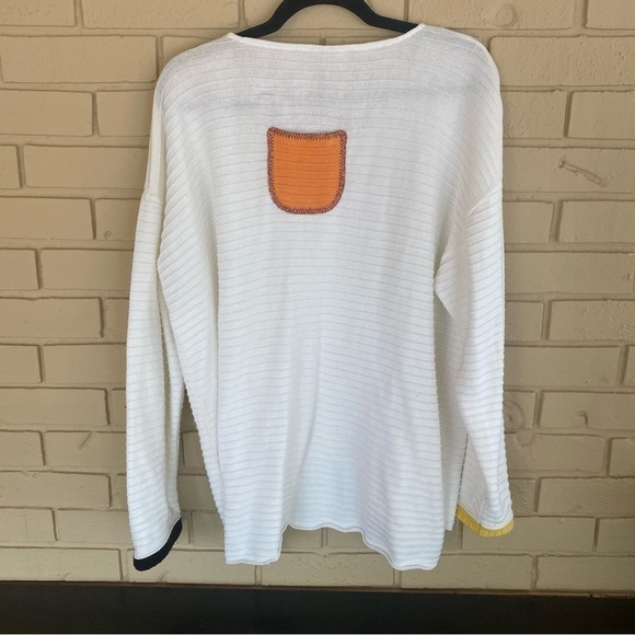 Margaret Winters Size Large L Cardigan Color Pocket Button Cotton Artsy Sweater - Picture 6 of 8